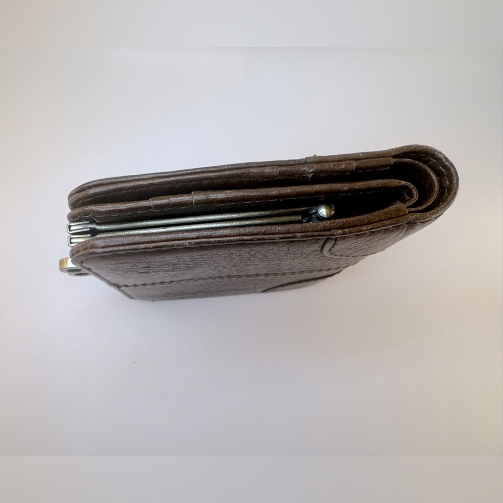 Chloé Kiss Lock Bifold Wallet Brown Leather Vintage Coin Purse Authentic Chloè - Picture 3 of 11